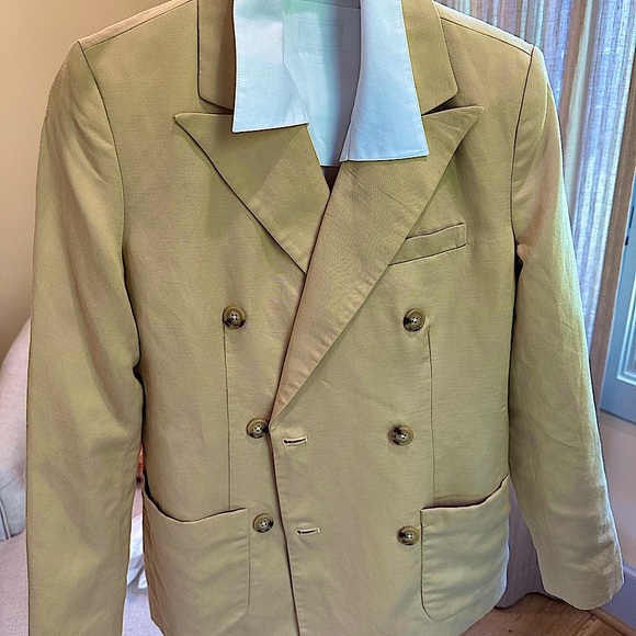Lauren Ralph Lauren Women's Yellow Cream Double-Breasted Blazer - Picture 8 of 13